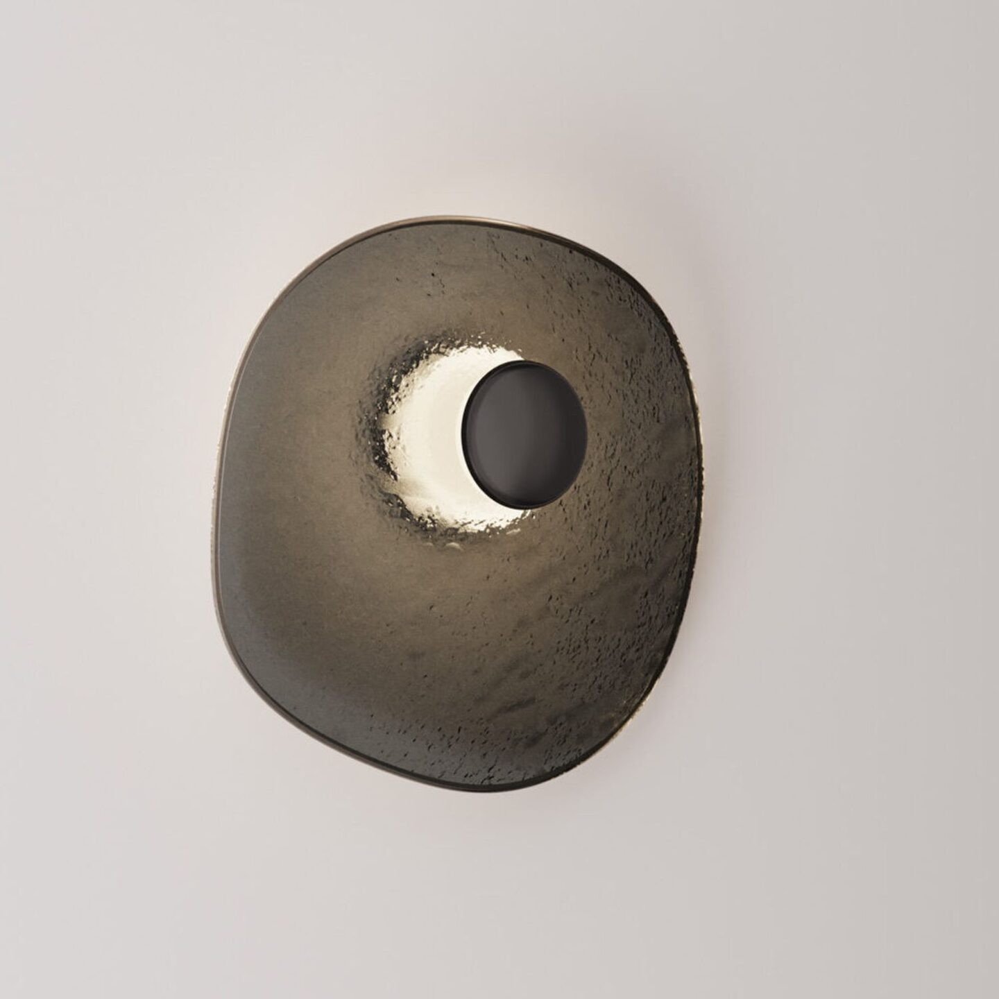 Isle Sconce Round Grey & Satin Black